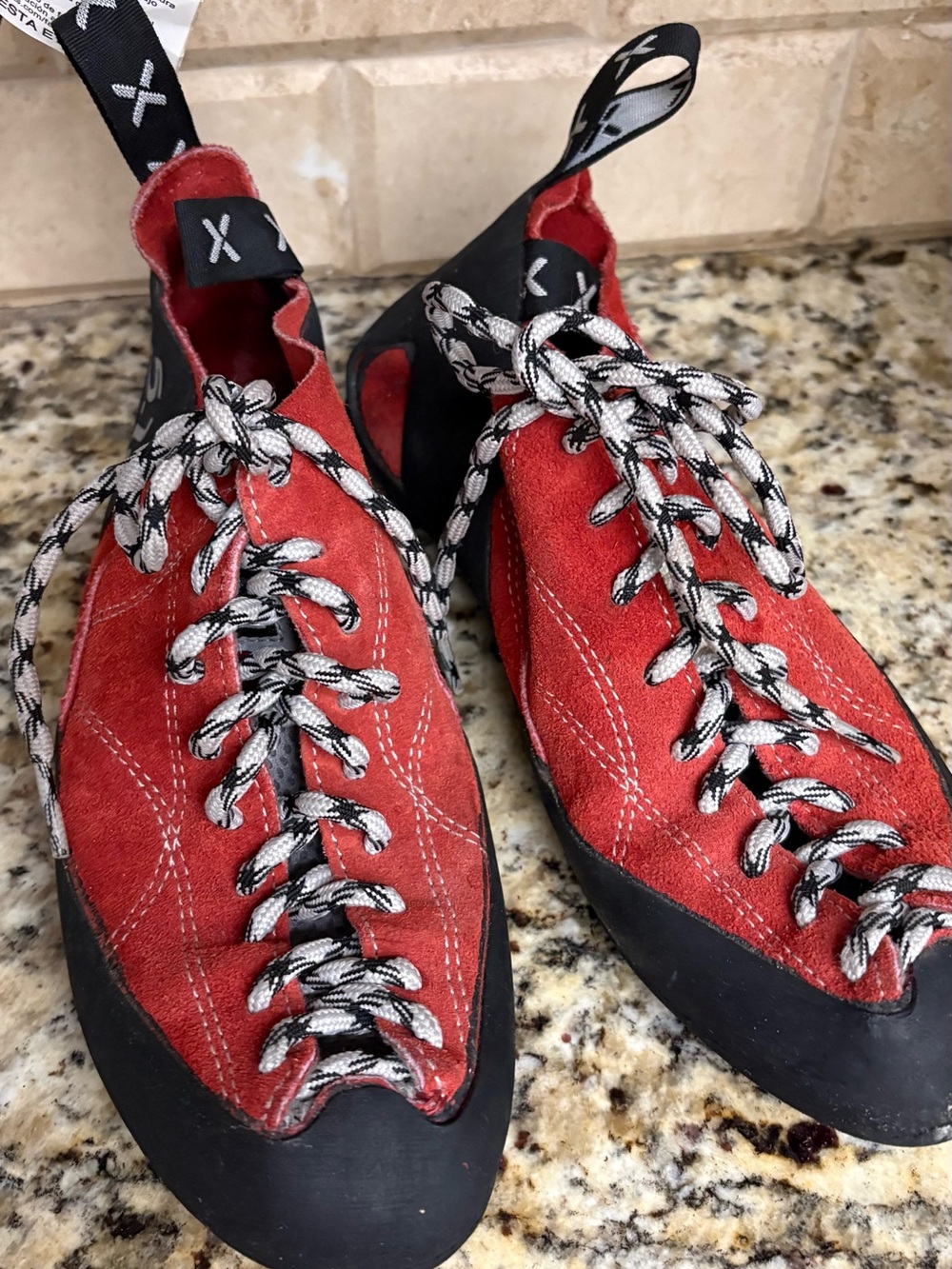 Red Women's Lace-Up Athletic Climbing Shoes - Performance Fit